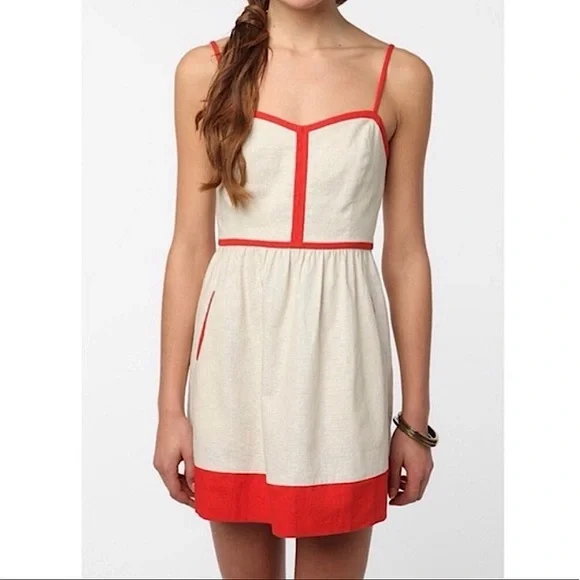 Urban Outfitters | Dresses | Uo Cope Linen Blend Red Trim Dress | Poshmark Urban Outfitters | Dresses | Uo Cope Linen Blend Red Trim Dress | Poshmark